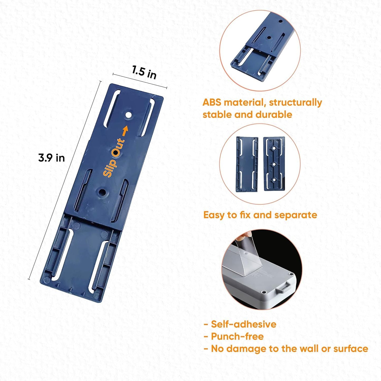 Self Adhesive Power Strip Holder Fixator ( Pack Of 10 )