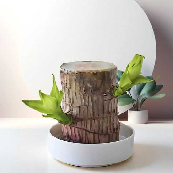 Homecare™ Brazilian Lucky Wood Plant 🪴 | Free Basin & Little Monk 🆓