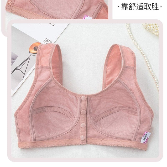 Seamless Front Button Cotton Bra