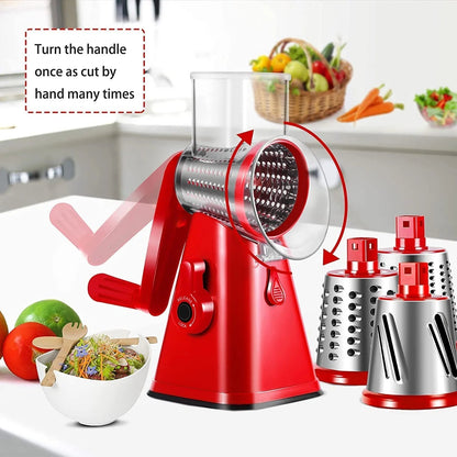 Multifunctional 4 in 1 Rotary Drum Vegetable Grater & Slicer