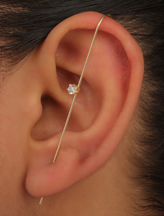 Elegant Single Diamond Earcuff