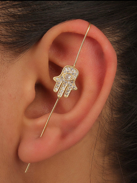 Elegant Hamsa Hand Earcuff