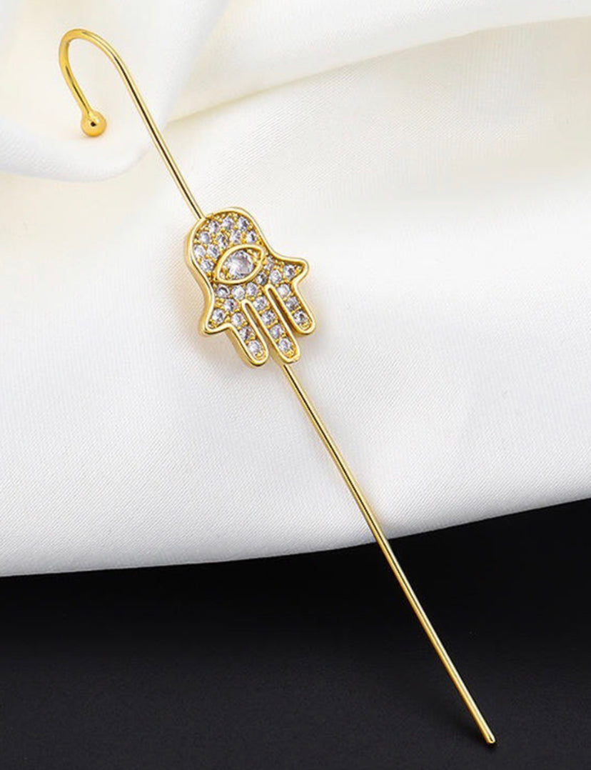 Elegant Hamsa Hand Earcuff