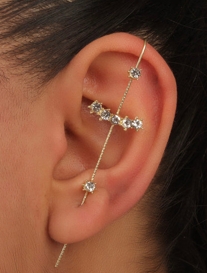 Elegant Diamond Anchor Ear Cuff