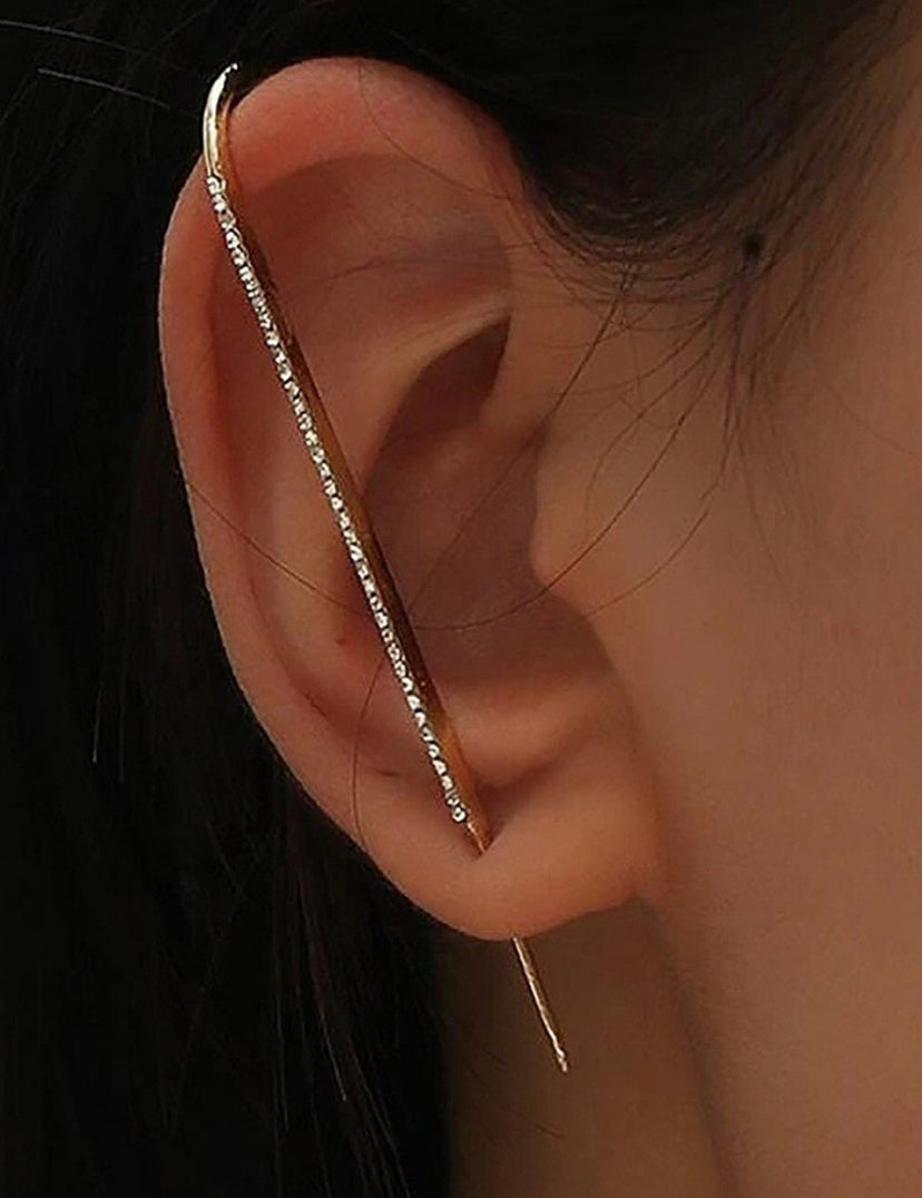 Pretty Diamond Straight Line Ear cuff